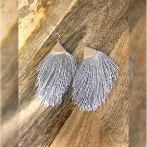 New gray tassel earrings